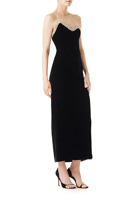 Strapless Velvet Column Dress - Image 3