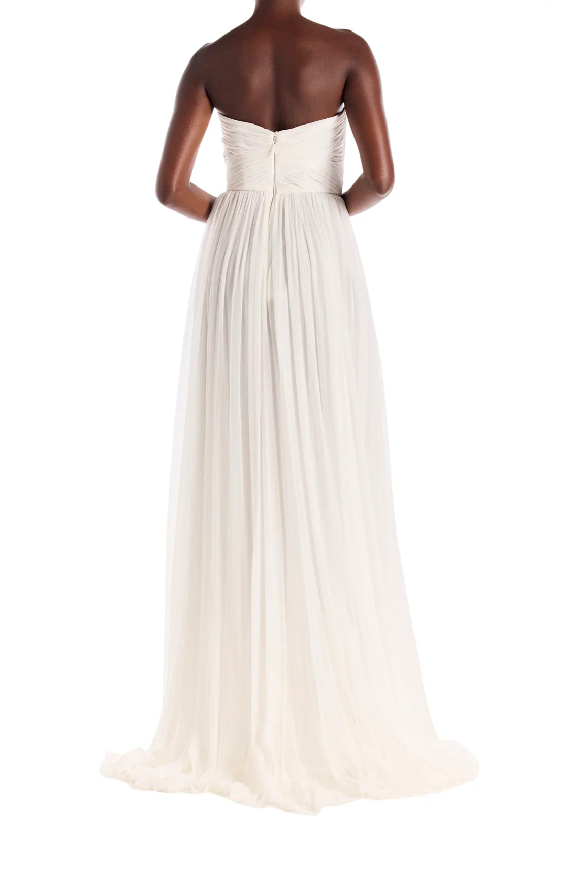 Strapless Draped Chiffon Gown - Image 5