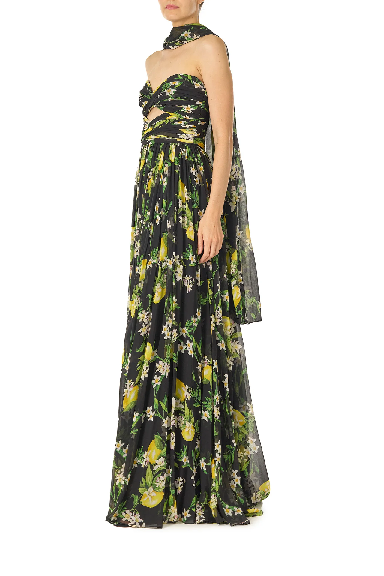 Strapless Lemon Floral Gown - Image 3