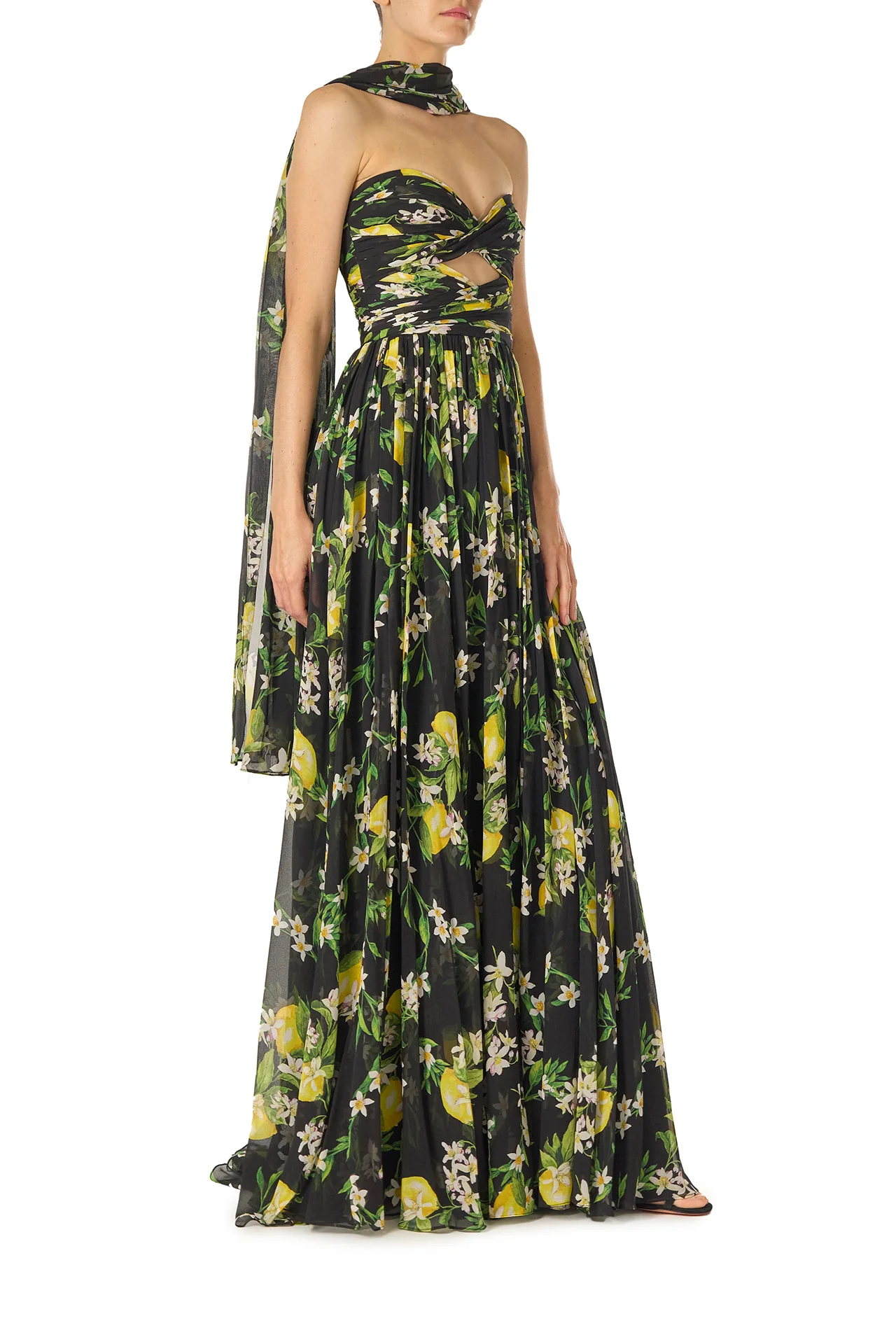 Strapless Lemon Floral Gown - Image 5