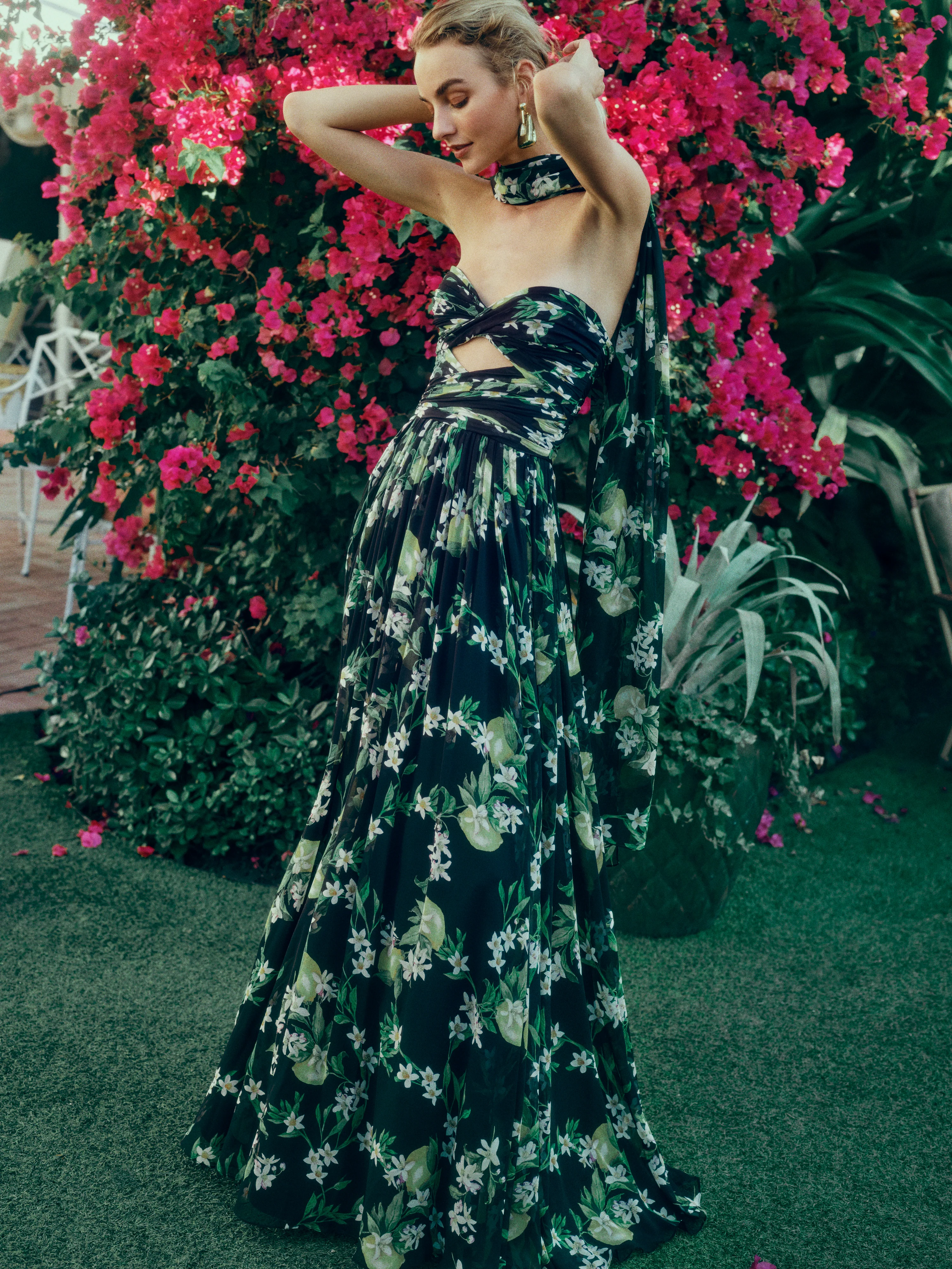 Strapless Lemon Floral Gown - Image 8