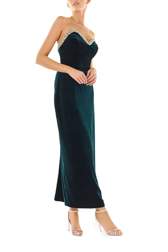 Strapless Velvet Column Dress - Image 3