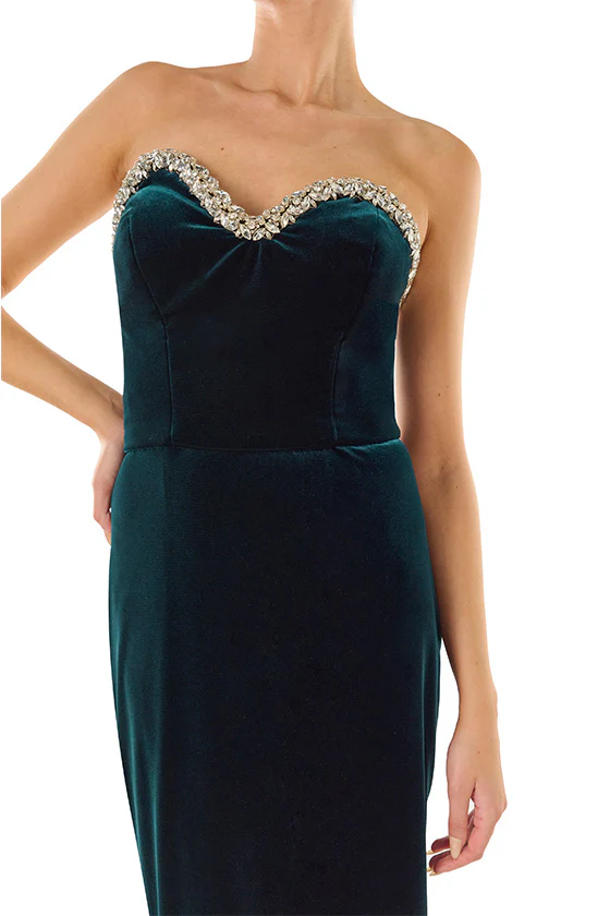 Strapless Velvet Column Dress - Image 5