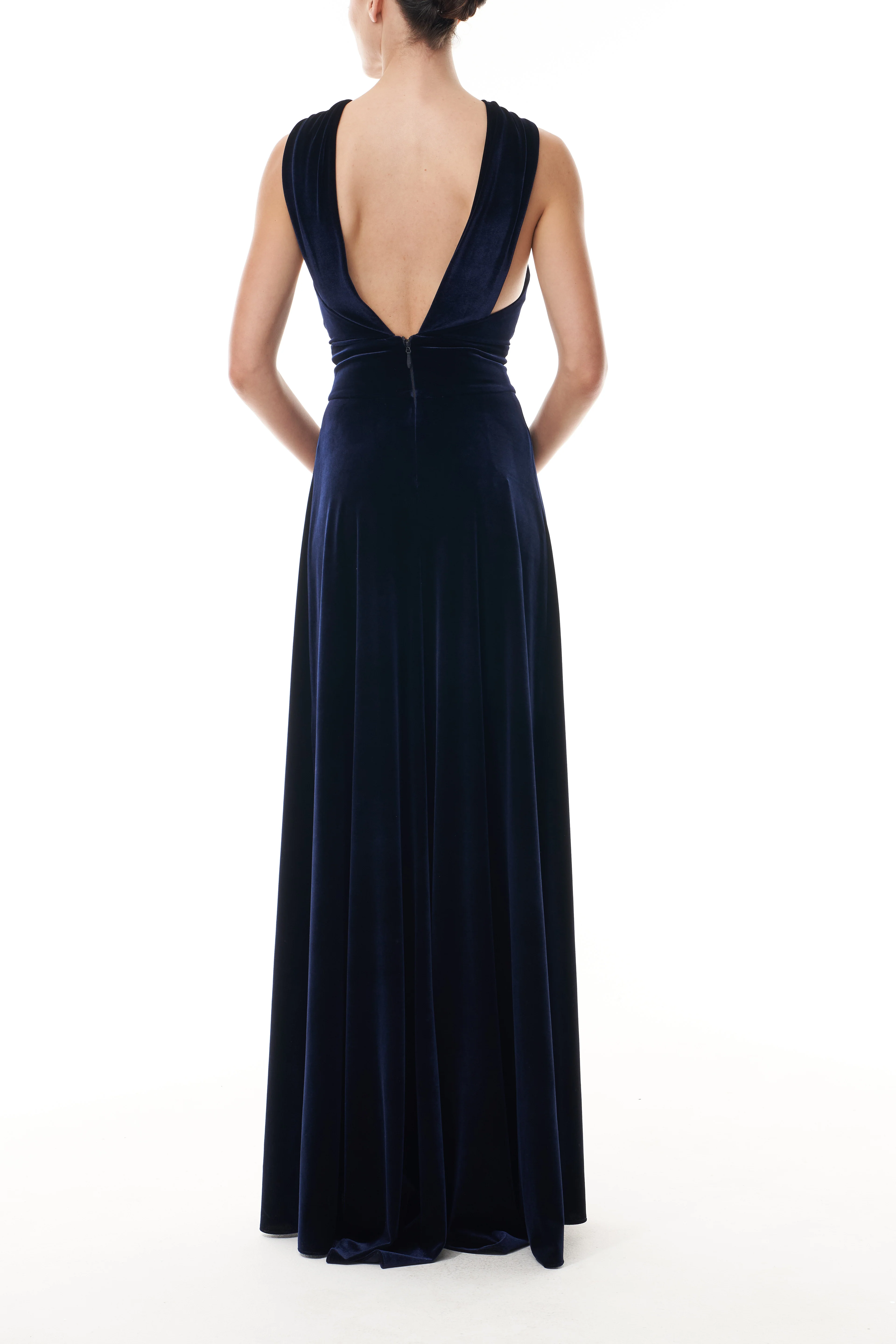 Twist Front Velvet Halter Gown - Image 6