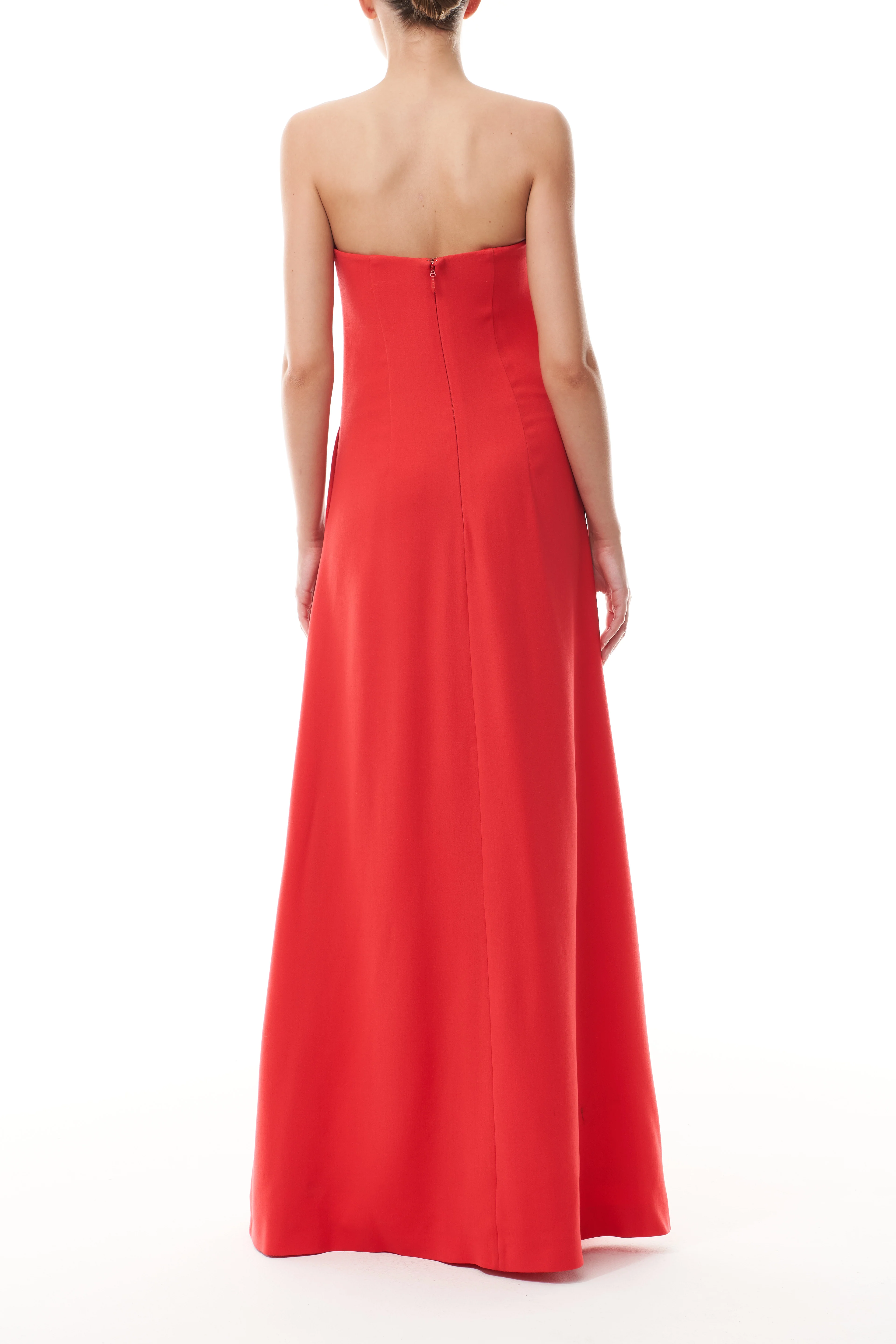 Vermillion Strapless A-Line Gown - Image 5