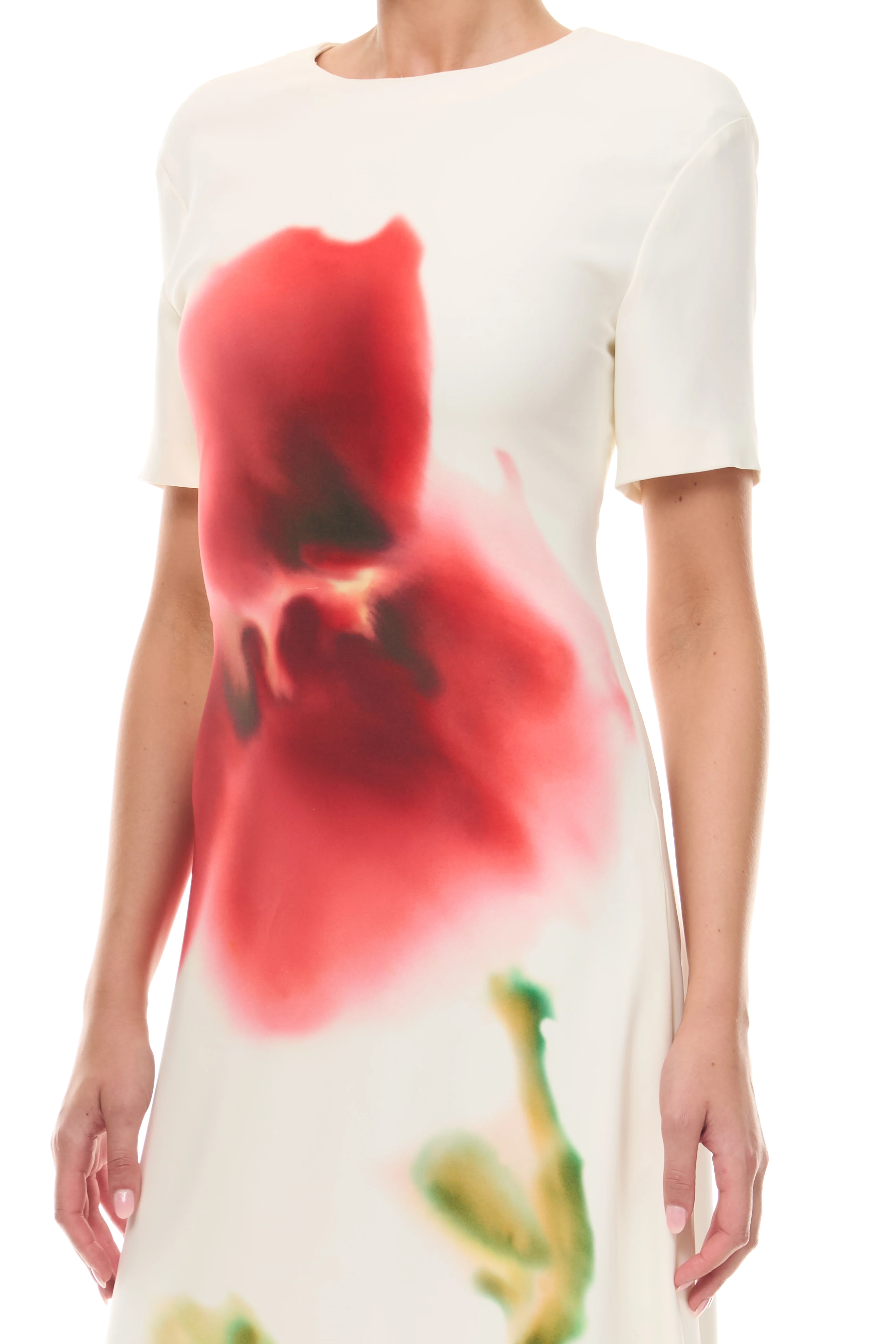 Watercolor Floral Crepe Gown - Image 3