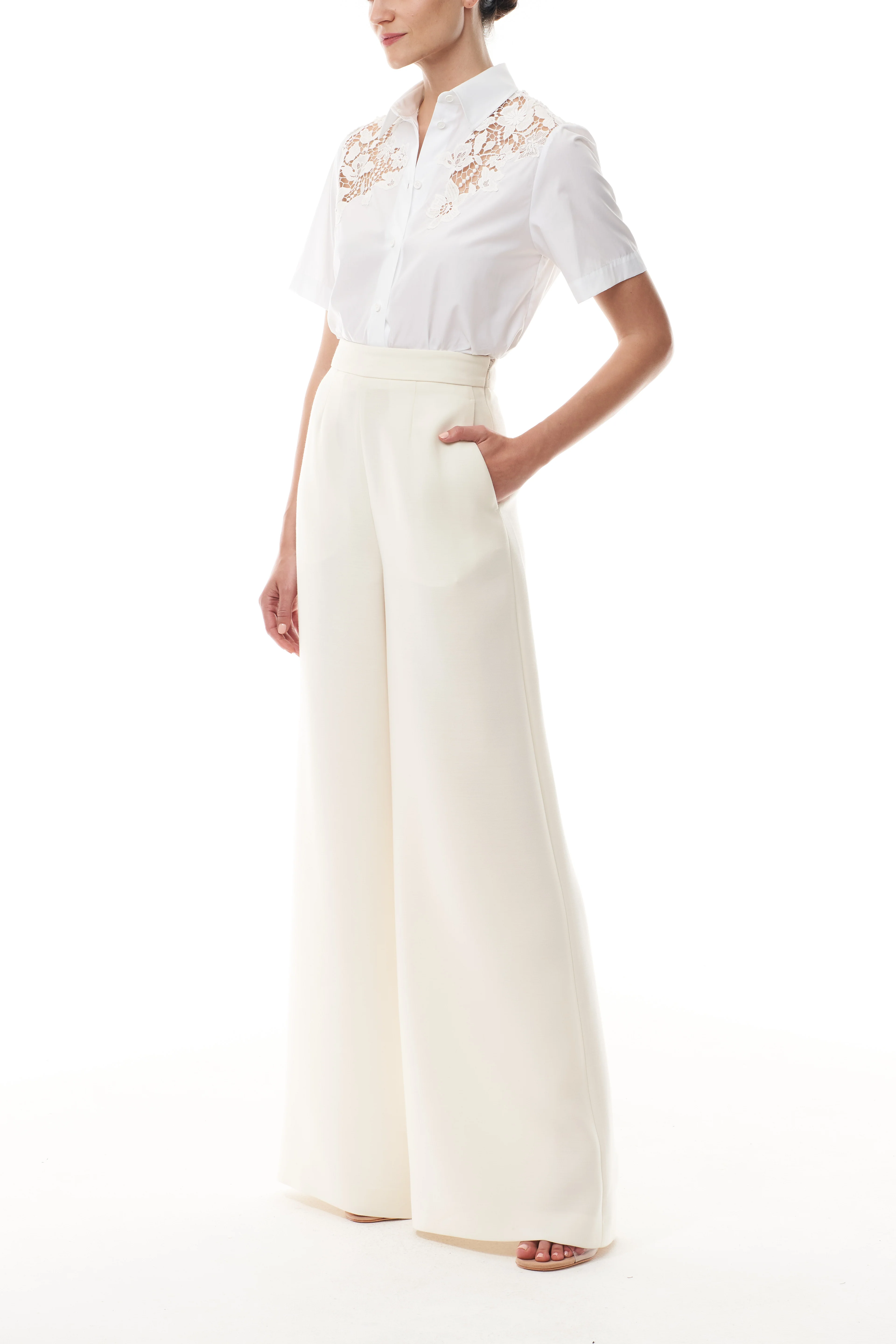 Cotton Poplin Lace Shirt - Image 3